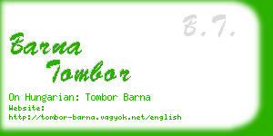 barna tombor business card